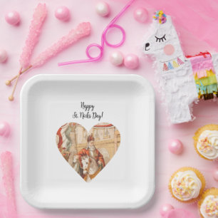 St. Nicholas Heart Sinterklaas St. Nick Tag Pappteller