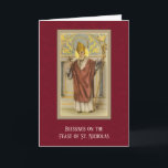 St. Nicholas Katholischer Feiertag Religiös Feiertagskarte<br><div class="desc">Schönes Vintage Bild des katholischen Bischofs St. Nikolaus von Myra. 
Sein Festtag wird am 6. Dezember gefeiert.</div>