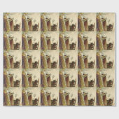 St. Nicholas Krampus Pitchfork Priester Geschenkpapier (Flach)