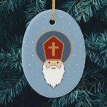 St Nicholas Ornament<br><div class="desc">Ein Nikolaus-Ornament für Ihren Weihnachtsbaum. Es kommt mit einem hellblauen Hintergrund und Schnee. Der Nikolaus wird Anfang Dezember in Europa gefeiert.</div>