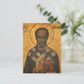 St. Nicholas Orthodox Christliches Symbol Postkarte (Stehend Vorderseite)
