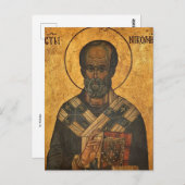 St. Nicholas Orthodox Christliches Symbol Postkarte (Vorne/Hinten)