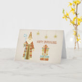 St. Nicholas, Presents, Happy Sinterklaas Karte (Gelbe Blume)
