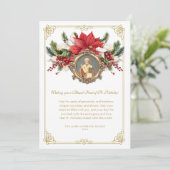 St. Nicholas Red Poinsettias Weihnachtsfest (Stehend Vorderseite)