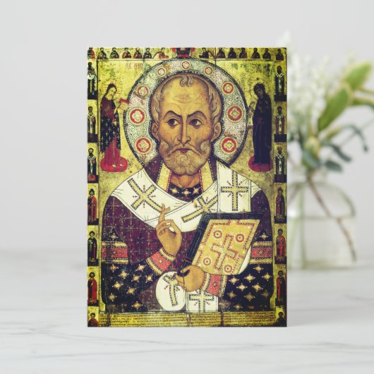 St. Nicholas Russian icon Dankeskarte (Stehend Vorderseite)