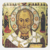 St. Nicholas Russian icon Quadratischer Aufkleber (Vorderseite)