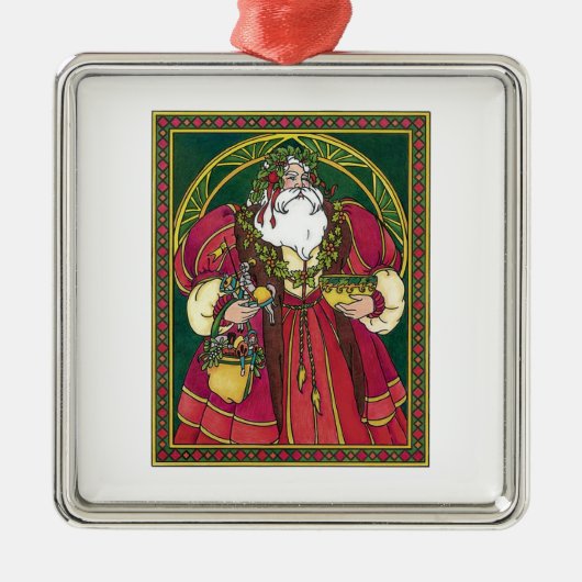 St. Nicholas-Schmuck Silbernes Ornament (Vorne)