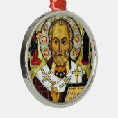 St. Nicholas - Schutzheilige der Kinder Silbernes Ornament (Rechts)