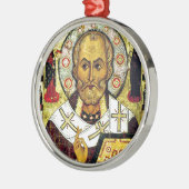 St. Nicholas - Schutzheilige der Kinder Silbernes Ornament (Links)