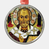 St. Nicholas - Schutzheilige der Kinder Silbernes Ornament (Vorne)