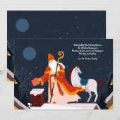 St. Nicholas und seine Pferdegrußkarte Feiertagskarte (Vorne/Hinten)