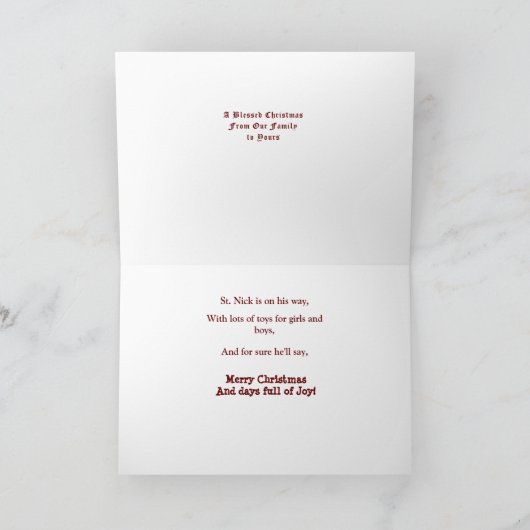 St. Nicholas Weihnachtskarte Feiertagskarte (Innenseite)