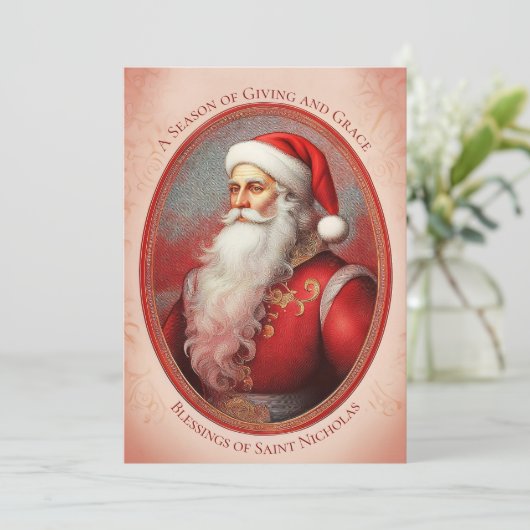 St. Nicholas Weihnachtskarte Karte (Stehend Vorderseite)