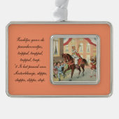 St. Nick Dutch Sinterklaas Reiten auf Vintagem Pfe Rahmen-Ornament Silber (Vorderseite)