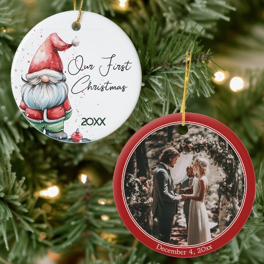 St. Nick Gnome Unsere ersten Weihnachten Keramik Ornament