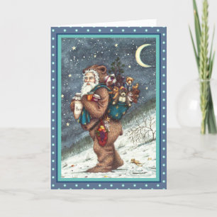 ST. NICK IN TEDDY BEAR ANZUG, CHRISTMAS TEDDIES FEIERTAGSKARTE