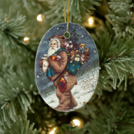 ST. NICK IN TEDDY BEAR ANZUG, CHRISTMAS TEDDIES KERAMIK ORNAMENT