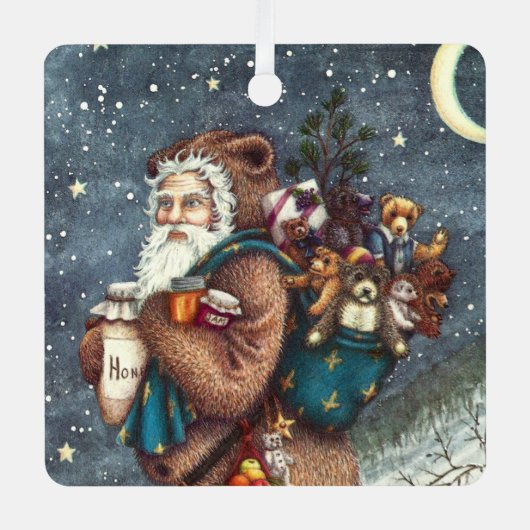 ST. NICK IN TEDDY BEAR ANZUG, CHRISTMAS TEDDIES ORNAMENT AUS METALL (Vorderseite)