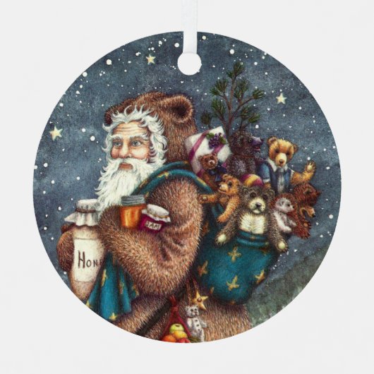 ST. NICK IN TEDDY BEAR ANZUG, CHRISTMAS TEDDIES ORNAMENT AUS METALL (Vorderseite)