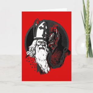 st Nick krampus Feiertagskarte