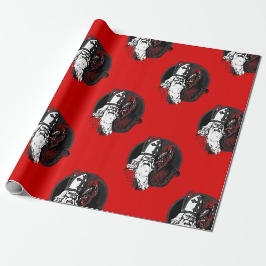 st Nick krampus Geschenkpapier (Ungerollt)