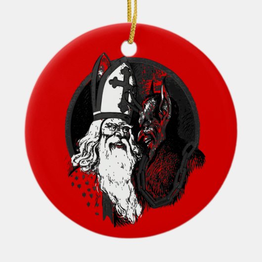 st Nick krampus Keramik Ornament (Vorne)