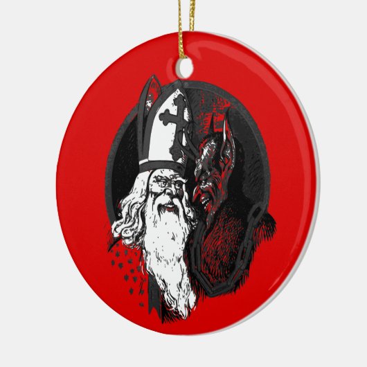 st Nick krampus Keramik Ornament (Links)