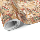 St. Nick St. Nicholas Dutch Sinterklaas Vintag Geschenkpapier (Rolleneckpunkt)