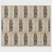 St. Nick St. Nikolaus von Myra Pattern Wasserfarbe Geschenkpapier (Flach)