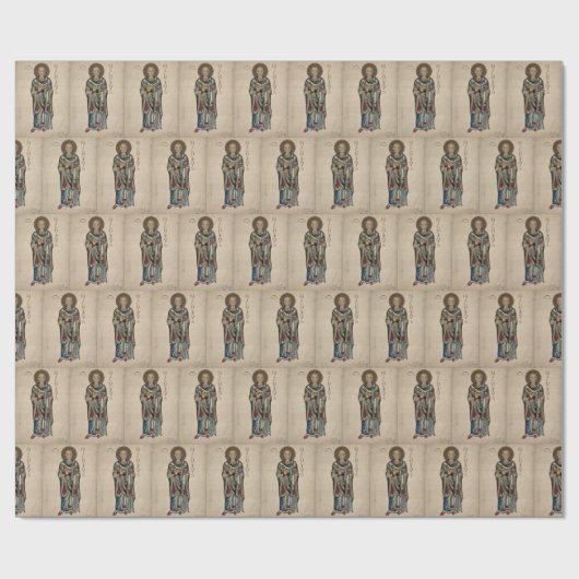 St. Nick St. Nikolaus von Myra Pattern Wasserfarbe Geschenkpapier (Flach)