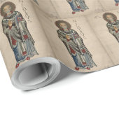 St. Nick St. Nikolaus von Myra Pattern Wasserfarbe Geschenkpapier (Rolleneckpunkt)