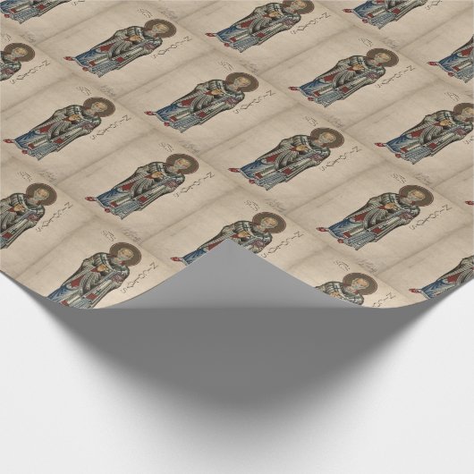 St. Nick St. Nikolaus von Myra Pattern Wasserfarbe Geschenkpapier (Ecke)