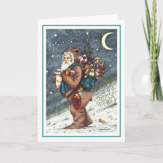 ST. NICK TEDDY BEAR ANZUG, CHRISTMAS TEDDIES Leere Karte (Vorderseite)