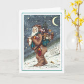 ST. NICK TEDDY BEAR ANZUG, CHRISTMAS TEDDIES Leere Karte (Gelbe Blume)