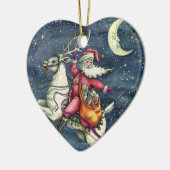 ST. NICK, WEISSER REINDEL, CHRISTMAS MAGIC KERAMIK ORNAMENT (Links)