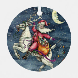 ST. NICK, WEISSER REINDEL, CHRISTMAS MAGIC ORNAMENT AUS METALL