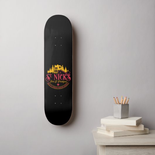 ST-NICKE BED & BREAKFAST lustige Weihnachten Skateboard (Wandkunst)