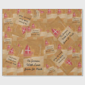 St. NickWatercolor Sinterklaas Sankt Nikolaus Geschenkpapier (Flach)