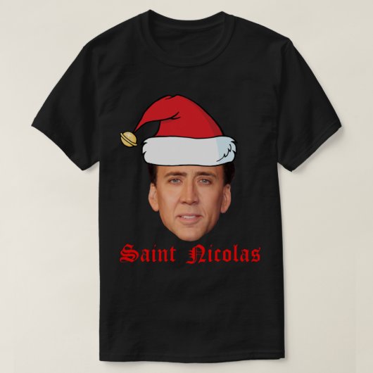 St. Nicolas Cage Weihnachtskarte T-Shirt (Design vorne)