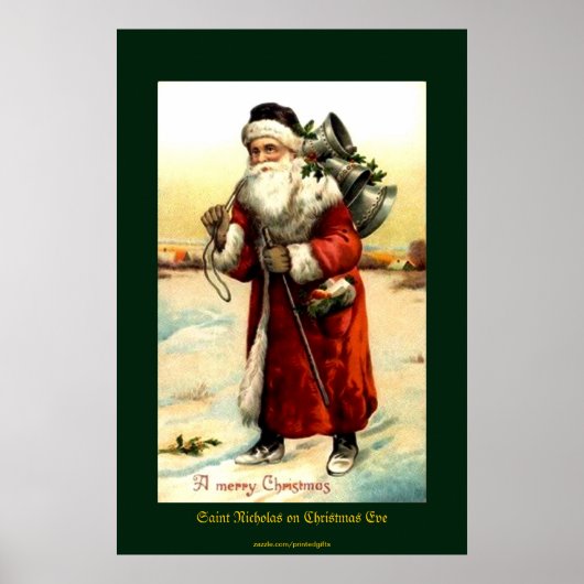 St. Nikolaus am Heiligabend Vintag Print Poster (Vorne)