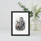 St. Nikolaus mit seinem Spielzeugpack Postkarte (Stehend Vorderseite)