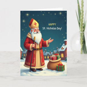 St. Nikolaus-Tag Lächeln und warme Wünsche Karte