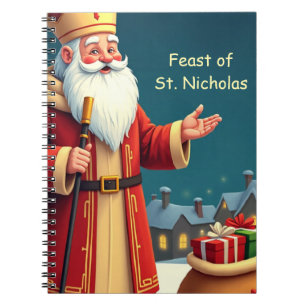 St. Nikolaus-Tag Lächeln und warme Wünsche Notizblock