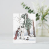 St. Nikolaus und Pine Marten Postkarte (Stehend Vorderseite)