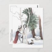 St. Nikolaus und Pine Marten Postkarte (Vorne/Hinten)