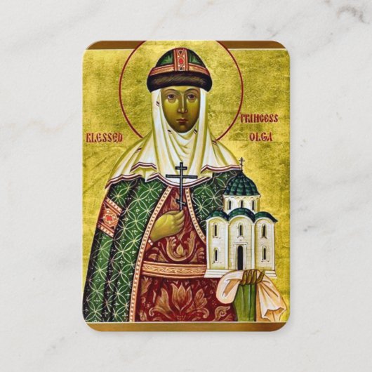 St. Olga Equal-to-the-Apostles Gebet Card Platzkarte (Vorderseite)