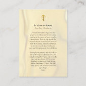 St. Olga of Alaska Gebetskarte Platzkarte (Rückseite)