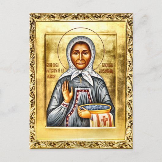 St. Olga of Alaska Orthodox Christian Icon Postkarte (Vorderseite)