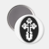 St Olga Orthodox Cross-Magnet Magnet (Vorderseite/Rückseite)