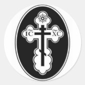 St Olga Orthodox Cross Runder Aufkleber (Vorderseite)